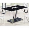 Kiara Dining Table - Black Glass, Stainless Steel Legs - GLO-D551DT