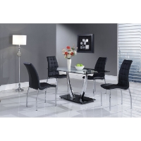 Camila 5-Piece Dining Set, Black