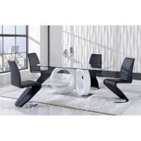 Skylar 5-Piece Dining Set with Black Chairs