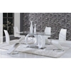 Skylar 5-Piece Dining Set with White Chairs - GLO-D9002DT-DC-WH-M-SET