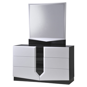 Hudson Dresser - High Gloss Zebra Gray and White 