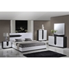 Hudson Bedroom Set, High Gloss Zebra Gray and White - GLO-HUDSON-988-SET