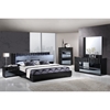 Manhattan Bedroom Set in High Gloss Black 