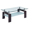 Melanie Coffee Table in Clear and Frosted Glass, Dark Walnut 