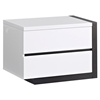Trinity Right Nightstand - White with Black Glossy Finish - GLO-TRINITY-NS-R