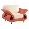 Wesley Leather Chair in Beige and Orange - GLO-U559-LV-CH