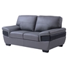Alicia Leather Sofa Set - Dark Gray/Black - GLO-U7230-L6R-SET
