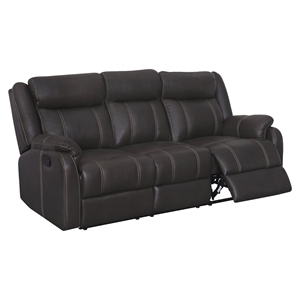 Natalia Reclining Sofa with Drop Down Table and Drawer, Gin Rummy Seal 