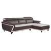 Cassandra 2-Piece Sectional Sofa - Brown/Light Gray Bonded Leather - GLO-U7480-2PC-SEC