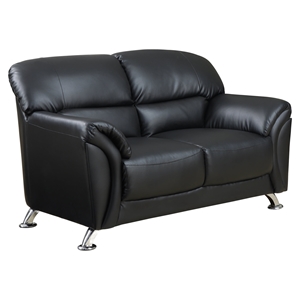 Maxwell Loveseat in Black Leather Look 