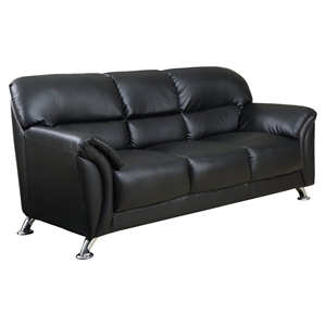 Maxwell Leather Look Sofa, Black 
