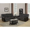 Jacqueline Bonded Leather Sofa Set in Dark Brown - GLO-U94710-SET