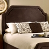 Carlyle Fabric Bed - Scalloped Edges, Nail Heads, Chocolate - HILL-1554BXRC