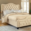 Trieste Tufted Fabric Bed - Buckwheat - HILL-1566BXRT
