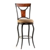 Pacifico 30" Swivel Bar Stool - Black Metal Frame, Beige Seat - HILL-4137-8XX