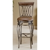 Montello Swivel Bar Stool - Old Steel, Brown Faux Leather Seat - HILL-4154X