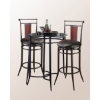 Midtown Swivel Bar Stool - Black Finish, Black Seat, Wood Accent - HILL-4324-8XX