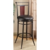 Midtown Swivel Bar Stool - Black Finish, Black Seat, Wood Accent - HILL-4324-8XX