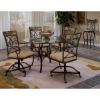 Pompei Swivel Bar Stool - Slate Back, Scroll Design - HILL-4442-8XX