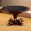 Harding Game Table Set - Brown Leather Chairs, Rich Cherry - HILL-6234GTBC