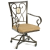 Brookside Round Dining Table with Oval Fossil Accent Caster Chairs - HILL-4815DTRNBCOVC