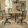 Brookside Round Dining Table with Oval Fossil Accent Caster Chairs - HILL-4815DTRNBCOVC