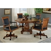 Kingston 5 Piece Game Set with Leather Chairs on Casters - HILL-6004GTBC