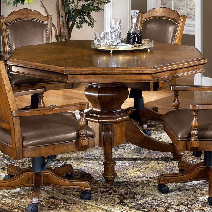 Nassau Wood Game/Dining Table in Brown 