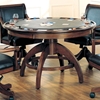 Palm Springs 5 Piece Round Top Game Set with Leather Chairs - HILL-4185GTBC