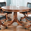 Parkview 5 Piece Round Top Game Set with Leather Chairs - HILL-4186GTBC