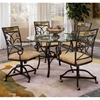 Pompei Glass Dining Table with Caster Chairs - HILL-4442DTBCWC