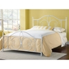 Ruby Textured White Metal Bed - HILL-1687B