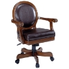 Warrington Round Game Table with 4 Leather Game Chairs - HILL-6125GTBC