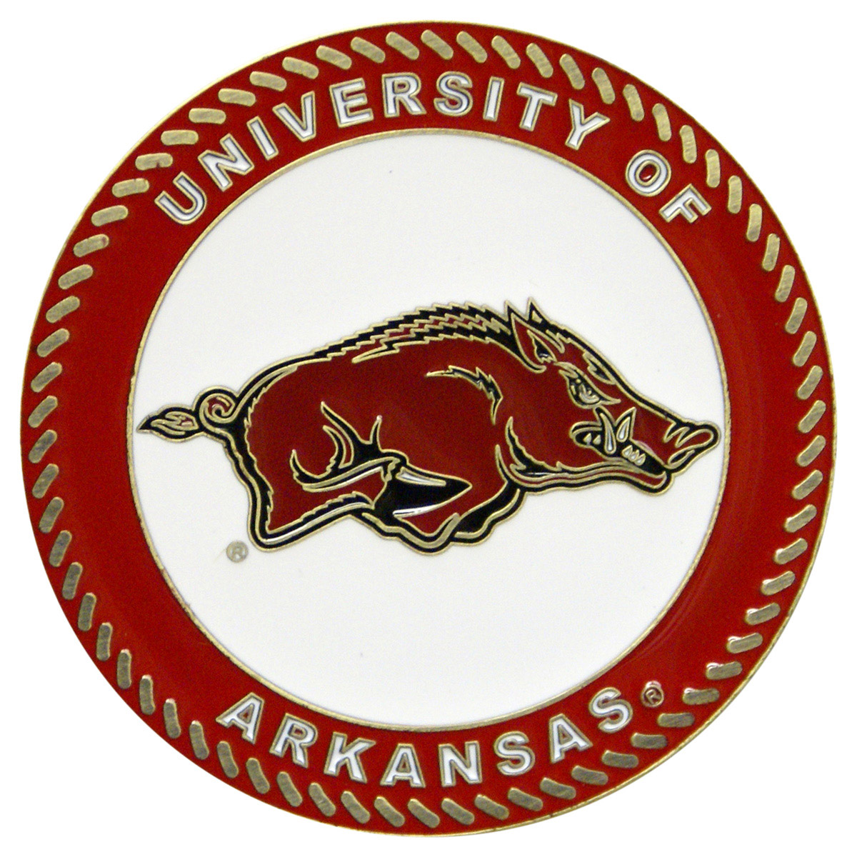 Arkansas Razorback Medallion Arkansas Razorbacks Collegiate Rocker - Maple Finish | DCG Stores