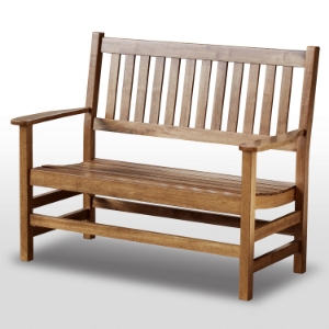 Plantation 49'' Cottage Style Bench - Slatted, Maple Stain 