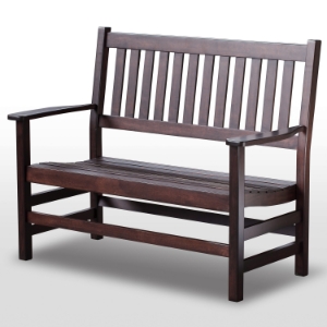Plantation 49'' Cottage Style Bench - Slatted, Mahogany Stain 