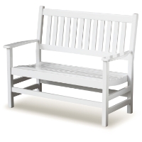 Plantation 49'' Cottage Style Bench - Slatted, White Paint