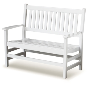 Plantation 49'' Cottage Style Bench - Slatted, White Paint 
