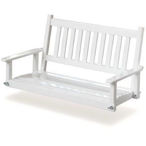 Plantation 50'' Slatted Porch Swing - White Paint 
