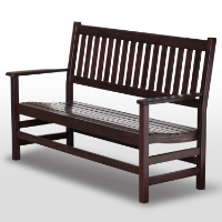 Plantation 61'' Slatted Wood Bench - Mahogany Stain