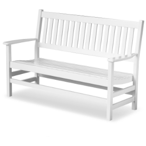 Plantation 61'' Slatted Wood Bench - White Paint 