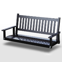 Plantation 58.5'' Wood Porch Swing - Black Paint
