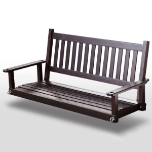 Plantation 58.5'' Wood Porch Swing - Mahogany Stain 