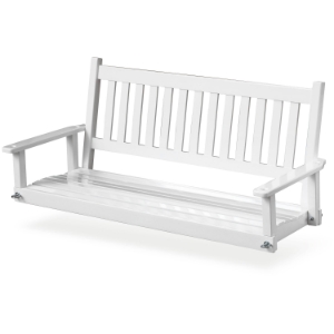 Plantation 58.5'' Wood Porch Swing - White Paint 