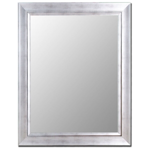 Achilles Vintage Silver Frame Bevel Mirror with Liner - Made in USA 