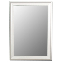 Alpha White Petite Bevel Mirror - Made in USA