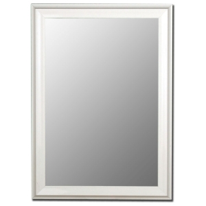 Alpha White Petite Bevel Mirror - Made in USA 