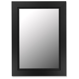 Ives Black Satin Frame Bevel Mirror - Made in USA 