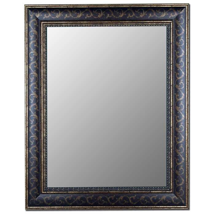 Bordeaux Bevel Mirror in Walnut and Gold - Made in USA 