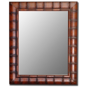 Bertola Fruitwood Bamboo Frame Bevel Mirror - Made in USA 